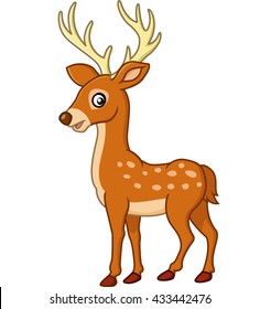 Cartoon Vector Illustration Handsome Reindeer Stag Stock Vector ...