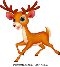 Cute Deer Cartoon Running Stock Illustration 202471306 | Shutterstock