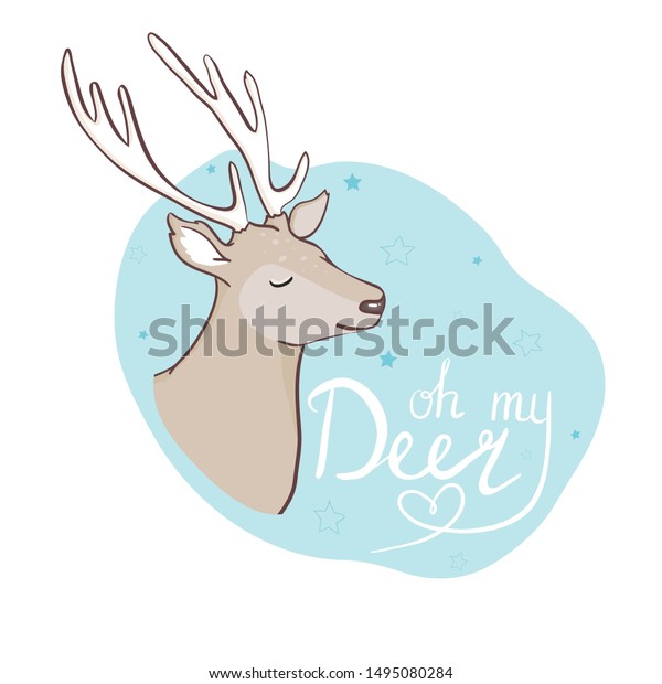 Cute Deer Illustration Kids Isolated On Stock Illustration 1495080284 ...