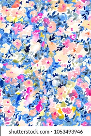 Cute Detailed Painted Abstract Floral Pattern