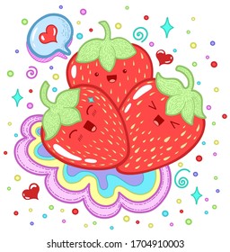Cute digital art    strawberry