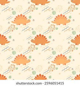 Cute dinosaur pattern. Dinosaur pattern. Seamless dinosaur pattern.