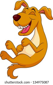 Cute Dog Cartoon Laughing