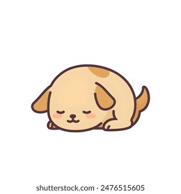 cute dog sleeping icon illustration design image