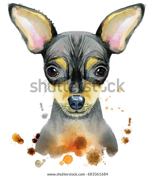 かわいい犬 犬のtシャツのグラフィック 水彩のおもちゃのイラスト のイラスト素材