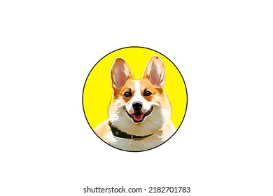 
Cute Dog In A Yellow Background. Animated, Cartoon Dog In A Beautiful Yellow Background.