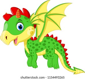 Cute Dragon Flying Stock Illustration 1154493265