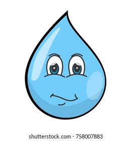 Cute Drop Water Illustration Cartoon Character Stock Illustration 