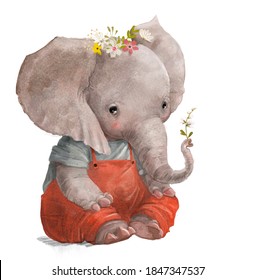 cute elephant and little