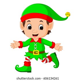 Cartoon Christmas Elf Vector Illustration Simple Stock Vector (Royalty ...