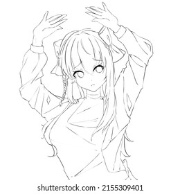 1,573 Anime girl outline Images, Stock Photos & Vectors | Shutterstock