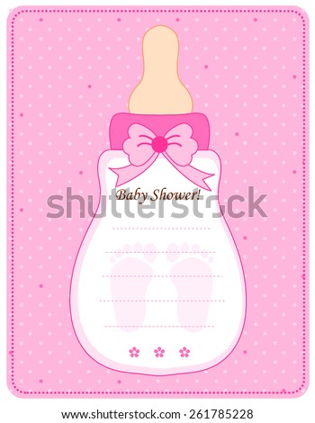 cute feeding bottle shaped baby shower stock illustration 261785228