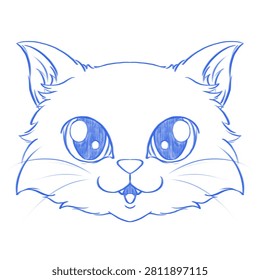 Cute Fluffy Cat Face