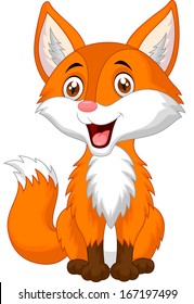 Cute Fox Cartoon Stock Illustration 167197499 | Shutterstock