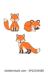 Cute Fox Template Illustration Art