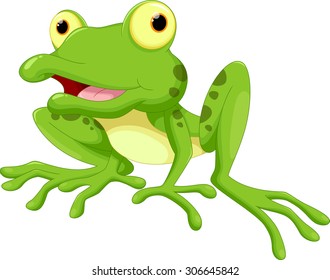 Frog Long Tongue Extended Vector Cartoon Stock Vector (Royalty Free ...