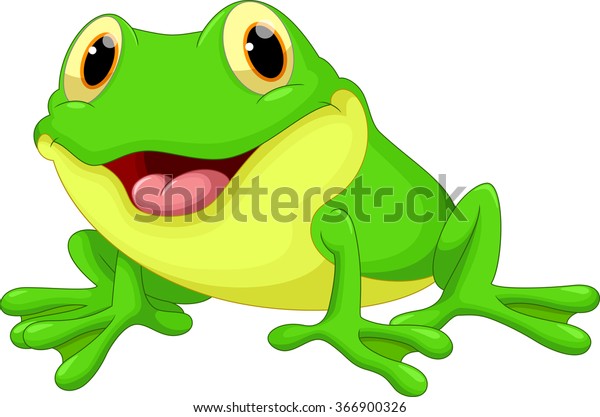 Cute Frog Cartoon Stock Illustration 366900326