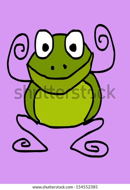 Cute Frog Cartoon Clip Art Stock Illustration 154552385