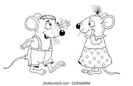 Cute Funny Cartoon Characters Mice Cute Stock Illustration 1109566901 ...