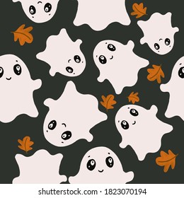 cute   funny halloween pattern  seamless pattern for kids  cute cartoon drawings for halloween  cute little ghost pattern 