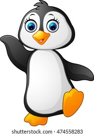 Vector Illustration Cute Baby Penguin Cartoon Stock Vector (Royalty ...