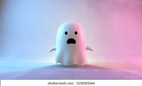 Cute Ghost. 3d Rendering Picture.
