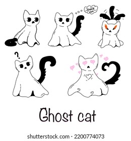 Cute ghost cat stickers for cute cat
