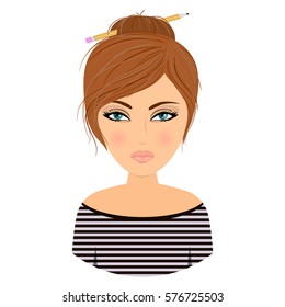 Cute Girl Avatar Illustration Stock Illustration 576725503 | Shutterstock