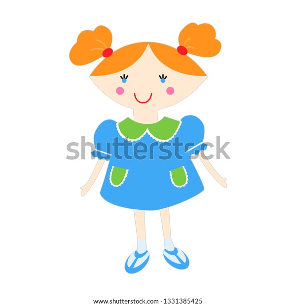 Cute Girl Doodle Illustration Adorable Little Stock Illustration ...