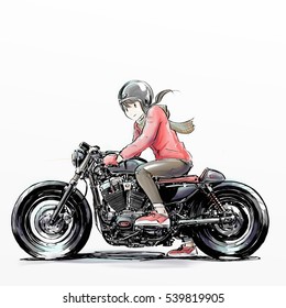 girl riding motorcycle