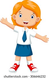 Cute Boy School Uniform Giving Thumbs Stock Illustration 658098961 ...