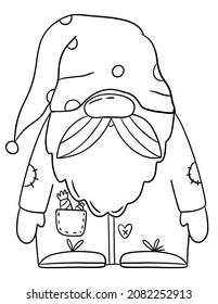 Cute Gnome Coloring Page Kids Outline Stock Illustration 2082252913 