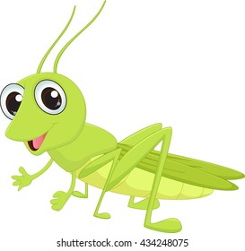 Cute Grasshopper Cartoon