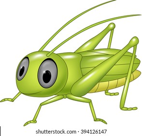 Cute Grasshopper Posing Isolated On White Stock Vector (Royalty Free ...