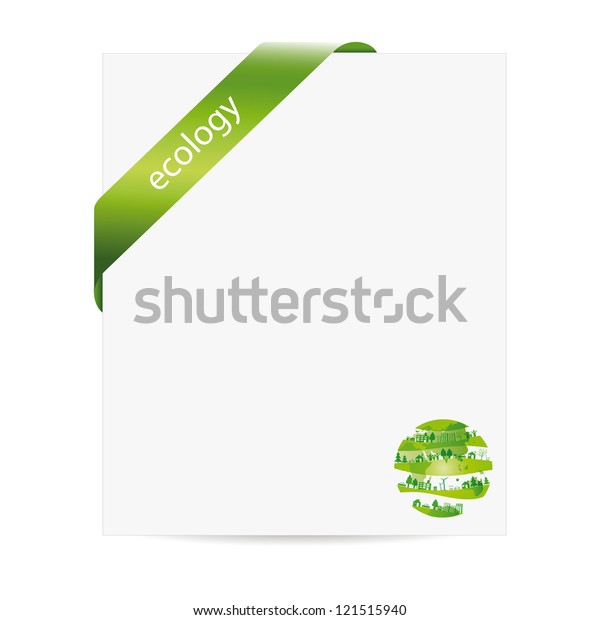 Cute and green\
ecology background with\
paper