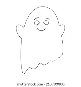 Cute Halloween Ghost Cartoon Character Smiling Stock Illustration ...