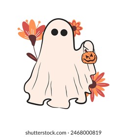 Cute Halloween Ghost Illustration Vector - Powered by Shutterstock