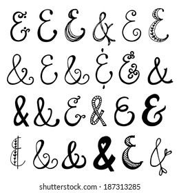 Calligraphic Ampersand Symbols Typographic Stock Vector (Royalty Free ...