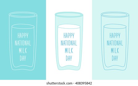 Cute hand drawn glasses of milk with hand written text - Powered by Shutterstock