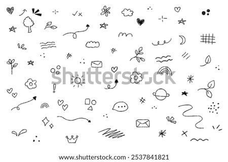 Cute hand drawn line elements
