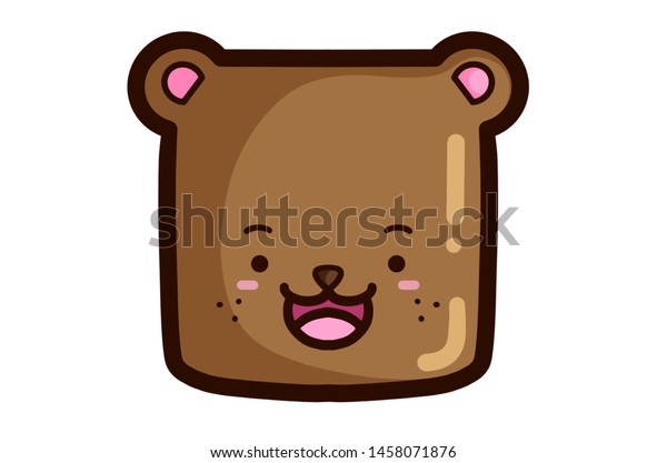 Download Cute Happy Bear Face Illustration Stock Illustration 1458071876