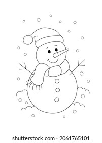 cute happy snowman and