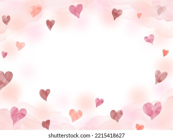 Cute Heart Frame In Watercolor Style