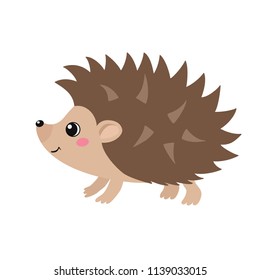 Cute Hedgehog Flat Style Isolated On Stock Illustration 1139033015