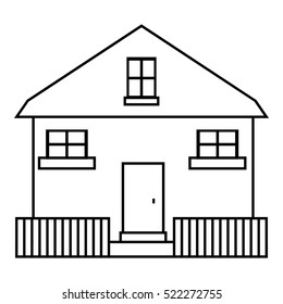 Cute House Icon Outline Illustration House Stock Illustration 522272755 ...