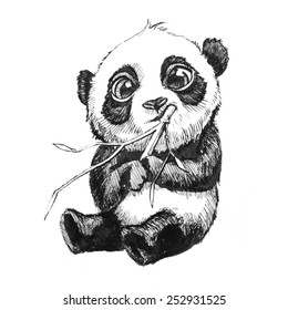 cute panda drawings in pencil