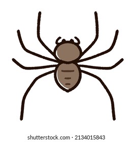 A Cute Huntsman Spider Character. Huntsman Spider Is A Beneficial Insect And A Large Spider.