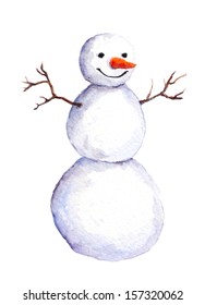 Cute isolated painted snow man