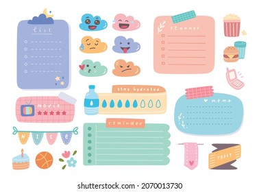 Cute Journal And Planner Design Vector Illustration