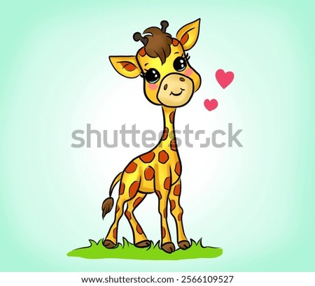 Similar – Image, Stock Photo giraffe Love of animals